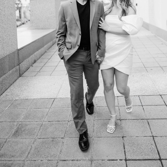 Chic Strapless White Mini Dress - Picture 4 of 6